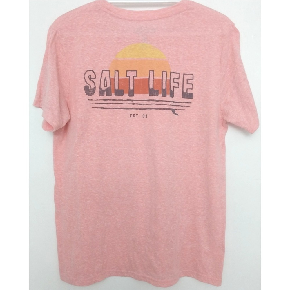 Salt Life Pink Sunset Surf Wear Women's XL Tee Shirt Short Sleeves T-shirt
